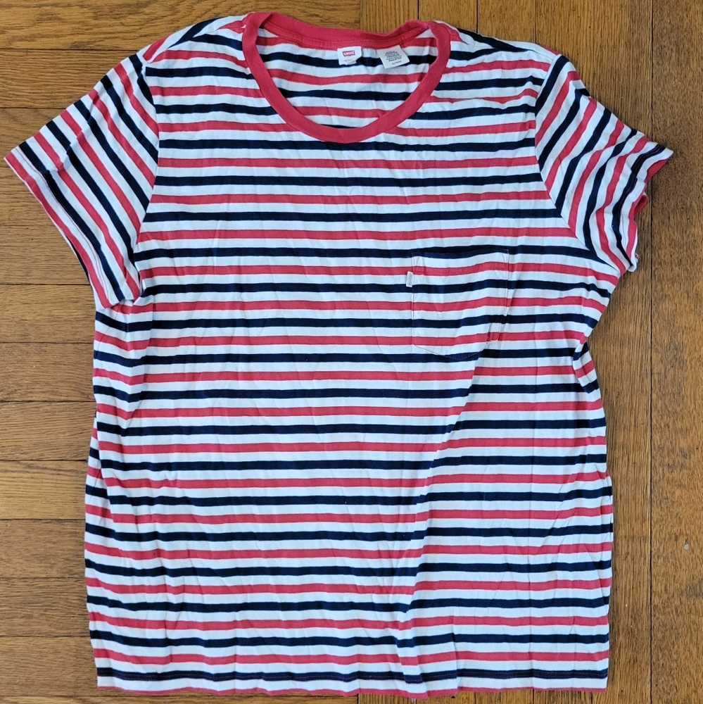 Levi's Red, White & Blue Striped T-Shirt